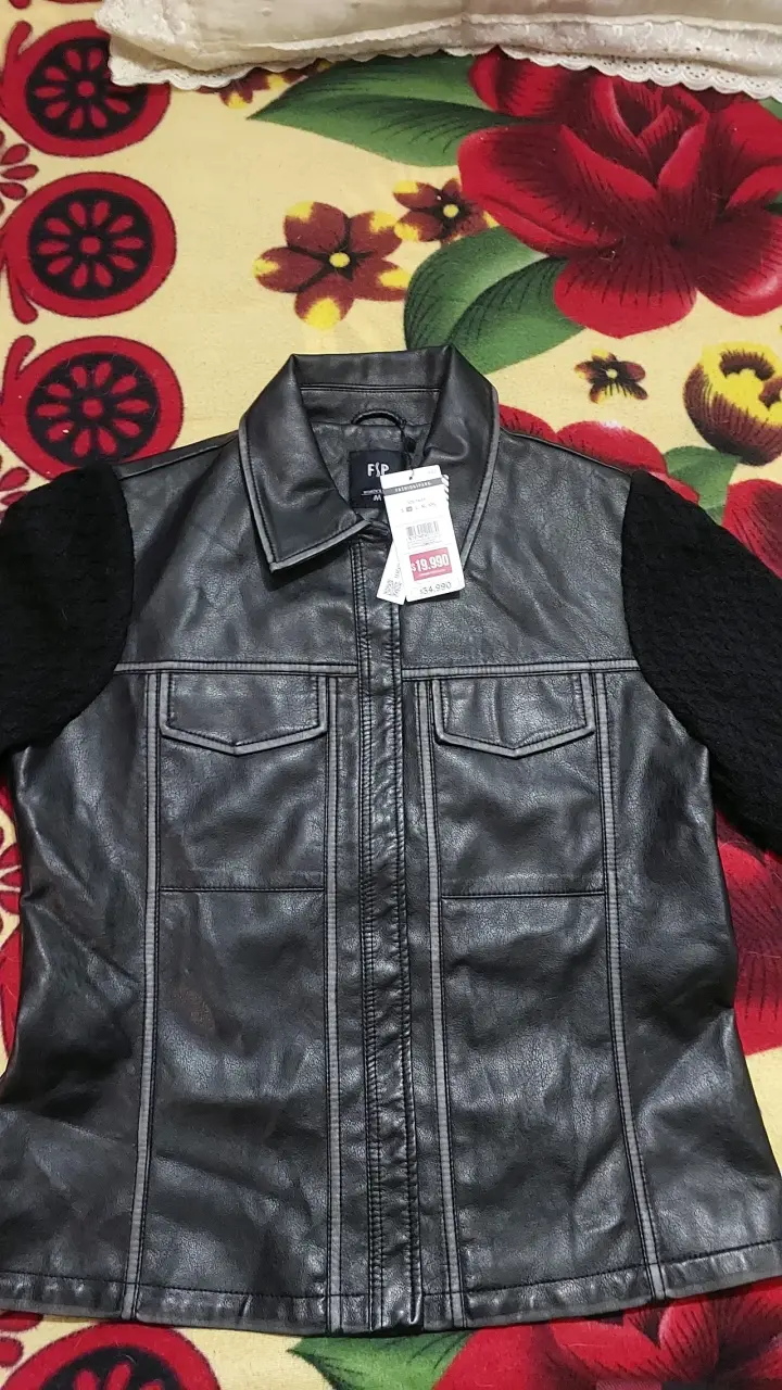 Chaqueta de cuero negra para mujer FSP - 2