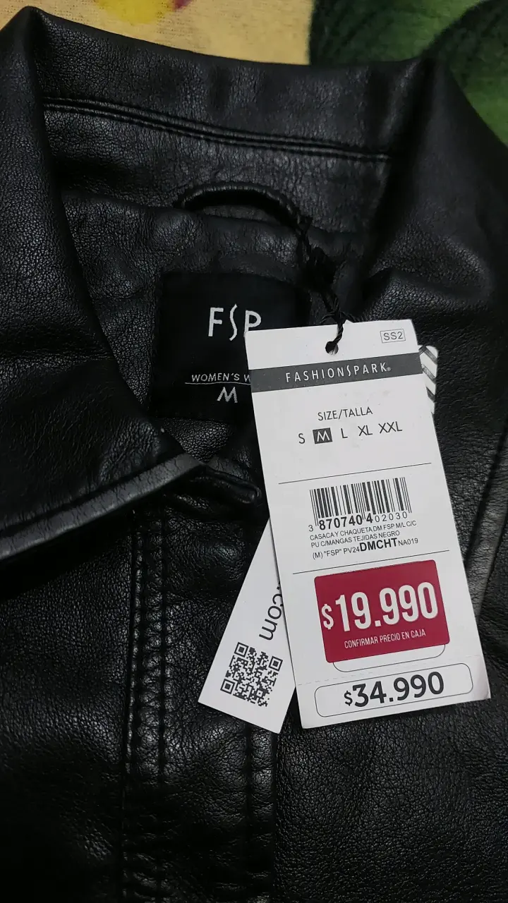 Chaqueta de cuero negra para mujer FSP - 3