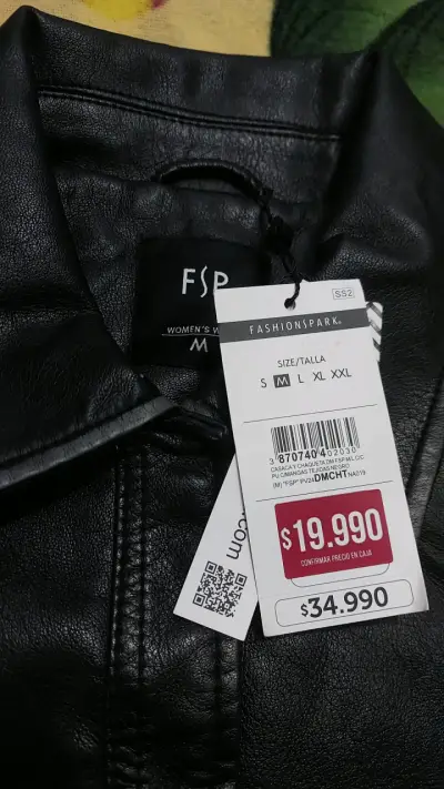 Chaqueta de cuero negra para mujer FSP - miniatura 3