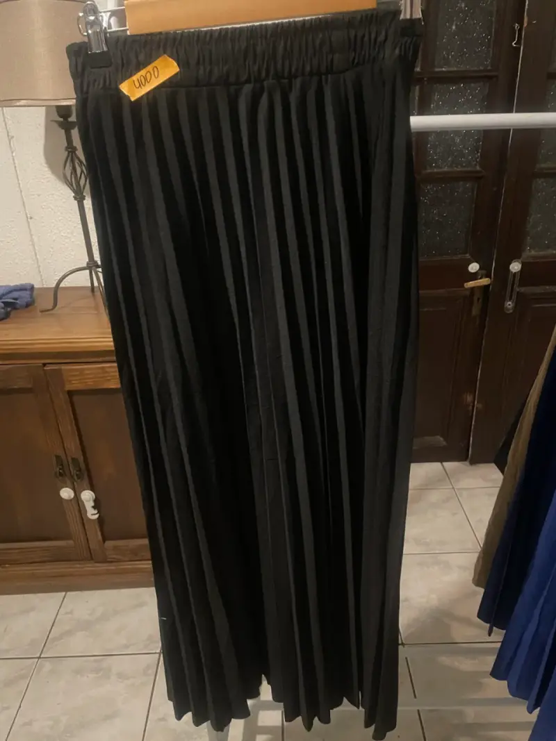 Falda plisada negra elegante