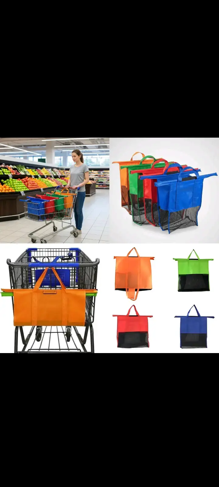 Bolsas reutilizables para carrito de supermercado