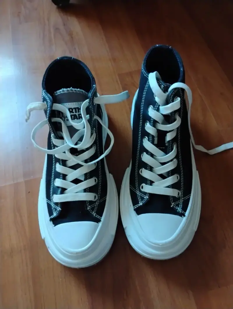 Zapatillas negras de lona con plataforma - 2