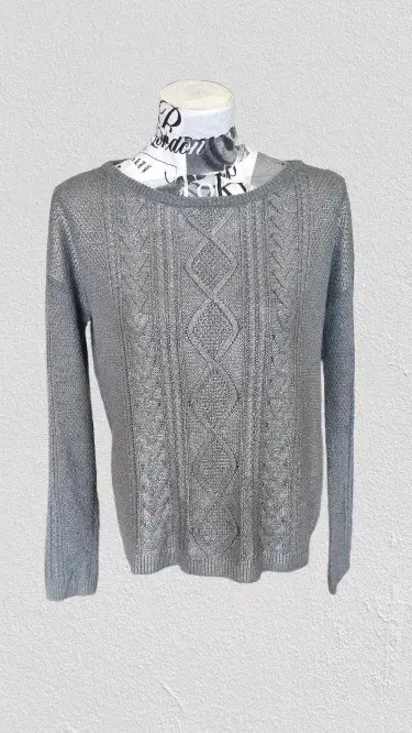 Suéter gris de punto para mujer - 1