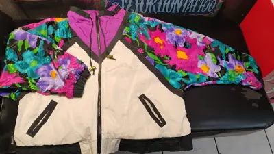 Chaqueta vintage multicolor estilo retro - miniatura 1