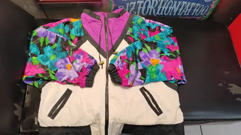 Chaqueta vintage multicolor estilo retro - 2