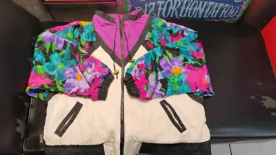 Chaqueta vintage multicolor estilo retro - miniatura 2