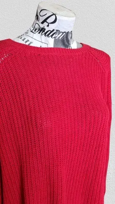 Suéter rojo de punto manga larga para mujer - miniatura 1