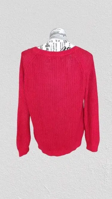 Suéter rojo de punto manga larga para mujer - miniatura 3
