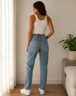 Jeans de mujer azul claro casual - 2