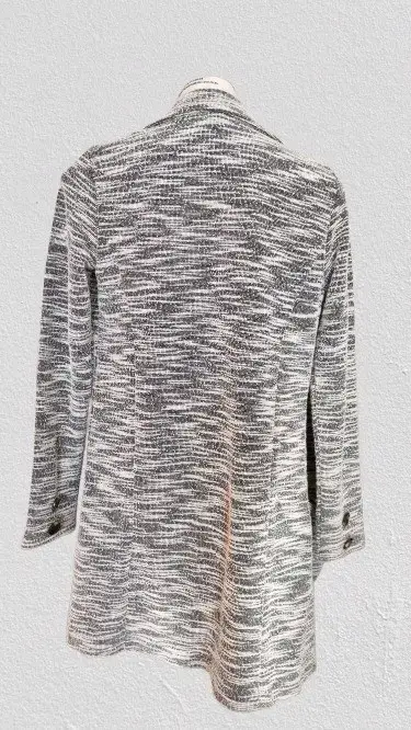 Blazer de mujer gris jaspeado elegante largo - miniatura 2