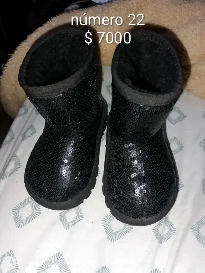 Botas negras con lentejuelas para niña número 22 - miniatura 1