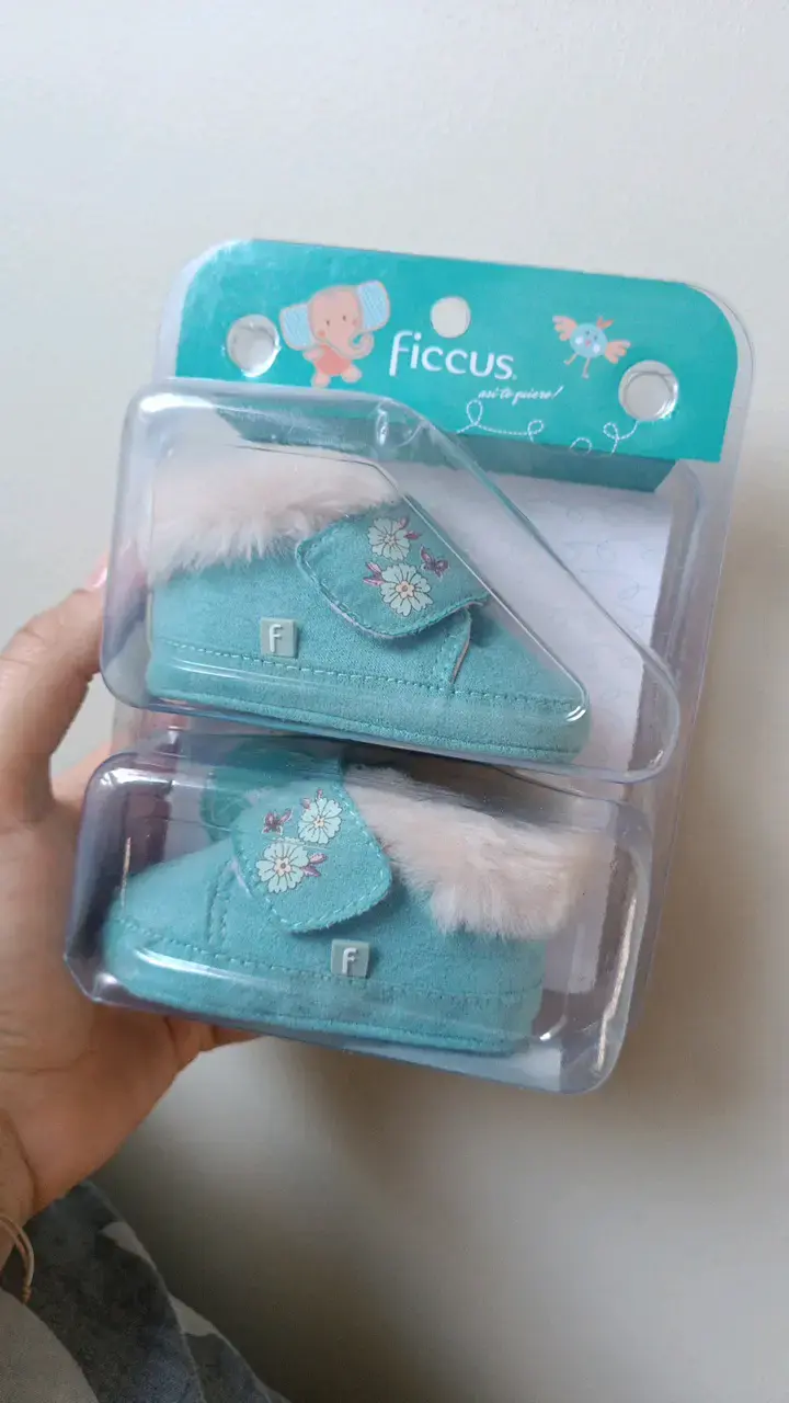 Zapatos niña celestes con forro de peluche Ficcu