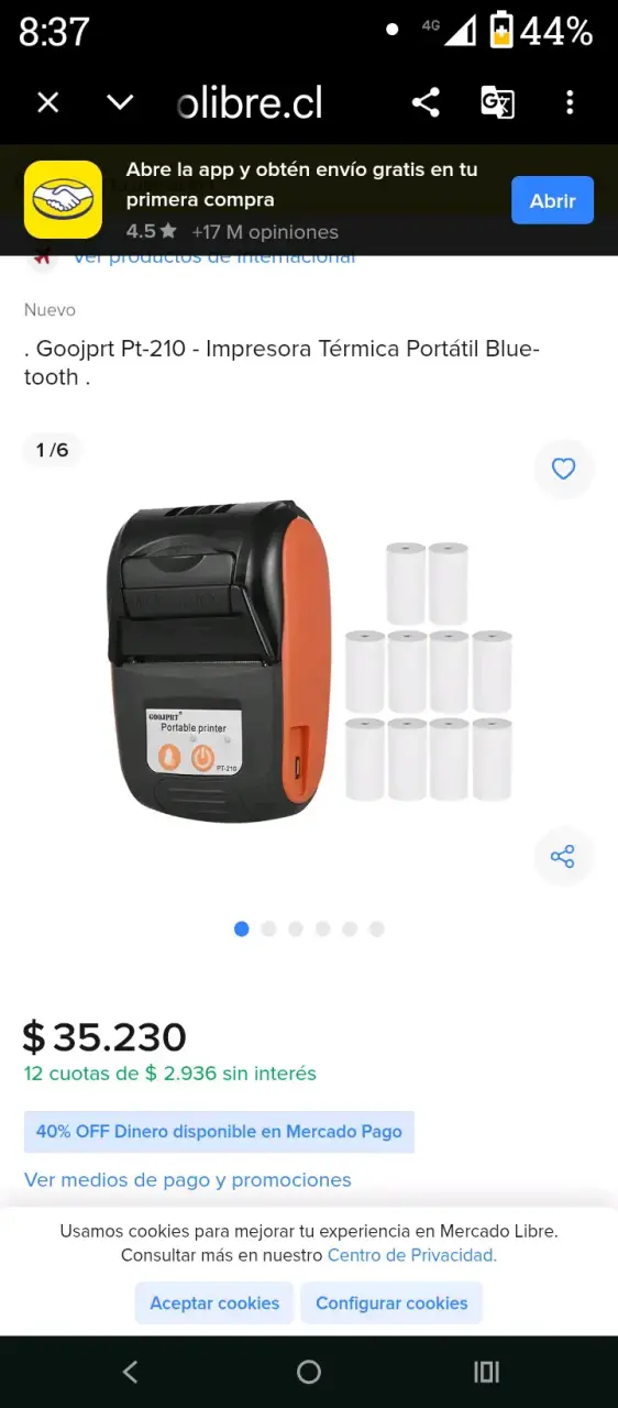 Impresora Térmica Portátil Bluetooth Goojprt Pt-210 - 1