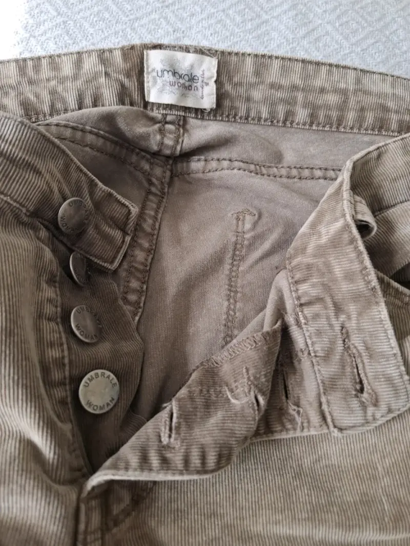 Pantalones cotelé café mujer Umbrale - 2