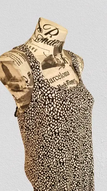 Vestido corto estampado blanco y negro - 2