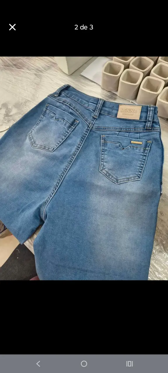 Jeans de mujer azul trenzado pitillo - 2