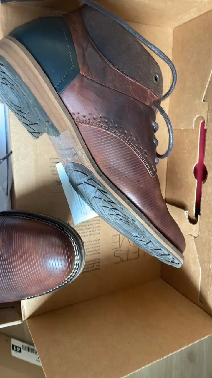 Botines de cuero marrón para hombre - 2
