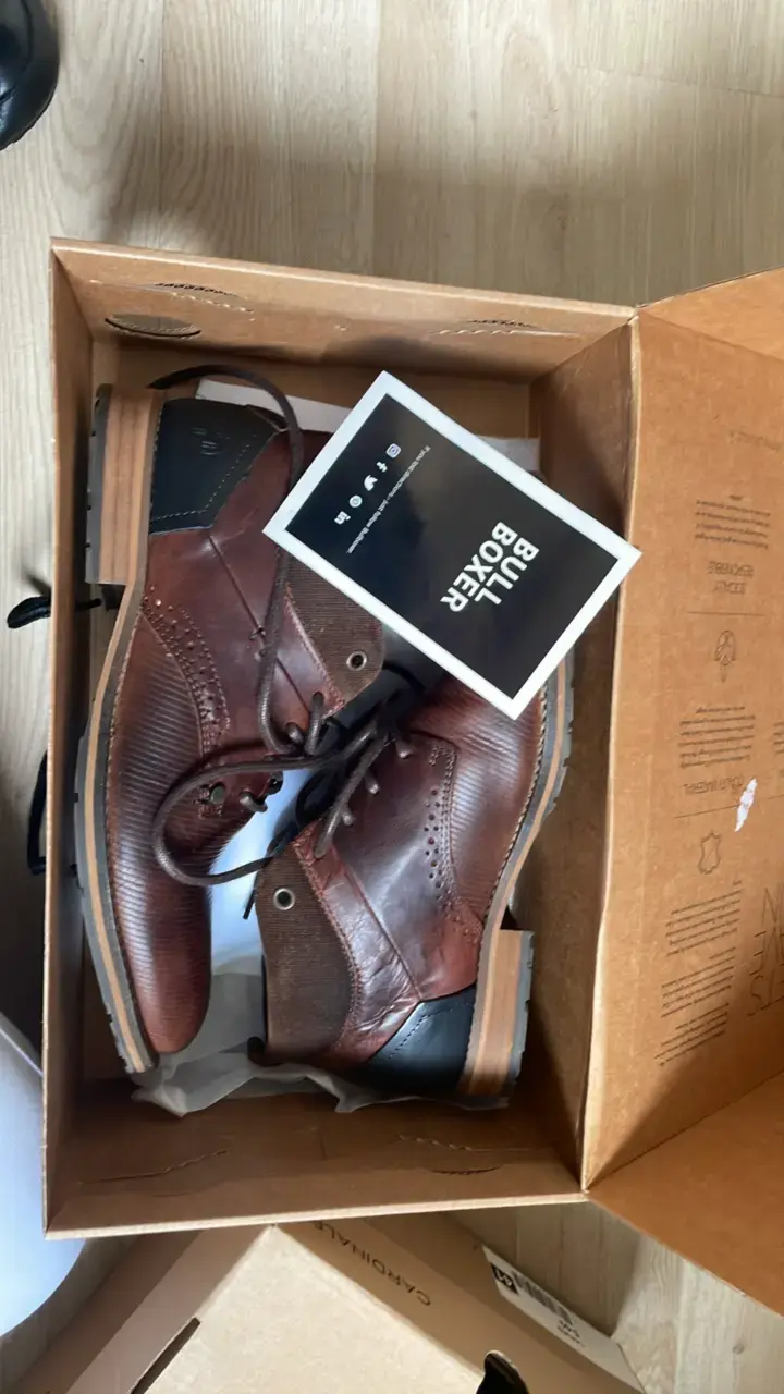 Botines de cuero marrón para hombre - 3
