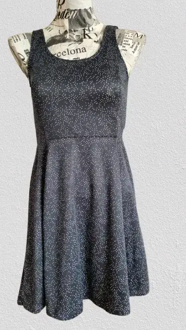 Vestido azul  con lunares blancos - miniatura 1