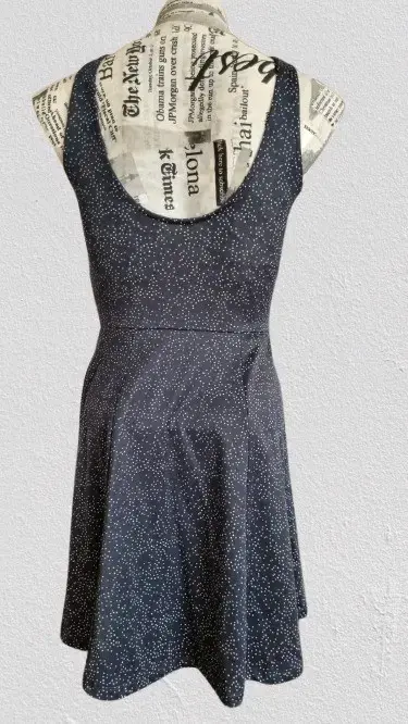 Vestido azul  con lunares blancos - 3