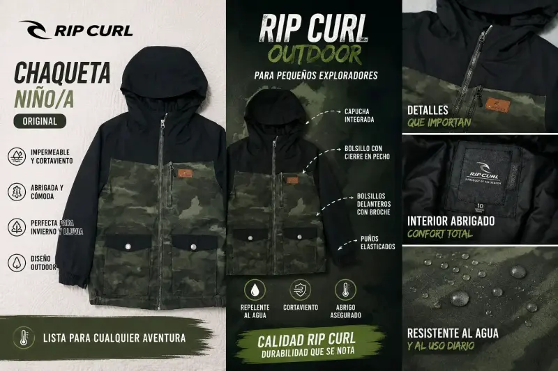 Chaqueta impermeable Rip Curl talla 10 - 2
