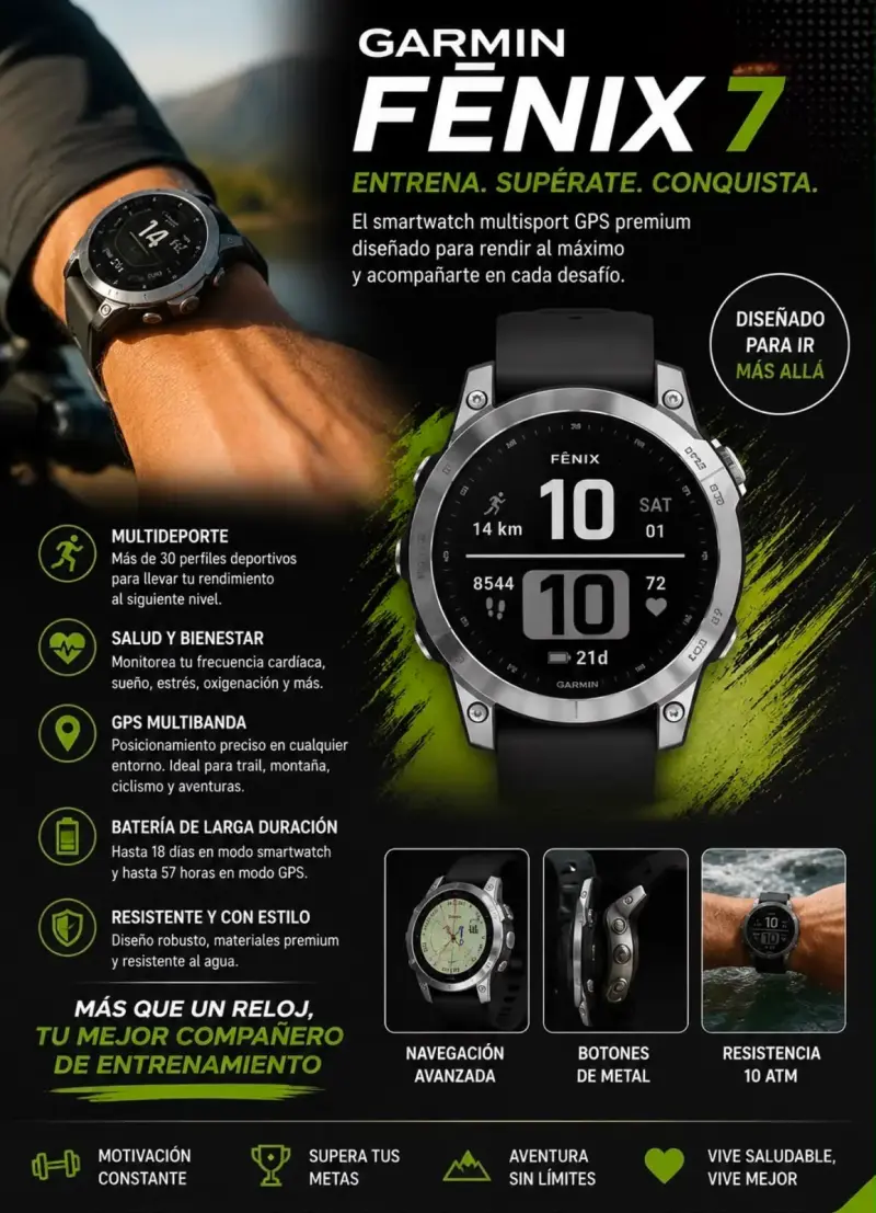 Reloj Garmin Fenix 7 Multideporte GPS - 3