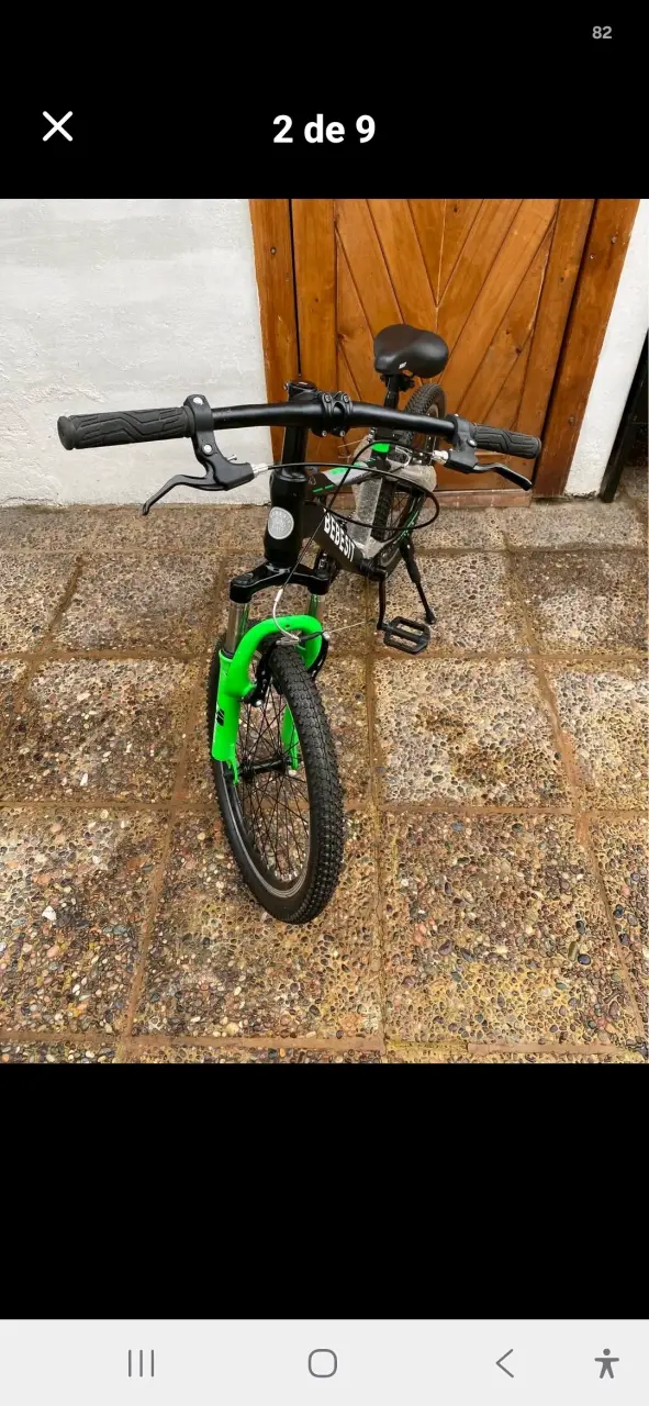 Bicicleta Bebesit aro 20 verde con casco - 2