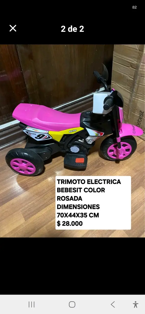 Trimoto eléctrica Bebesit rosada para niñas - 1