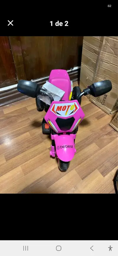 Trimoto eléctrica Bebesit rosada para niñas - miniatura 2