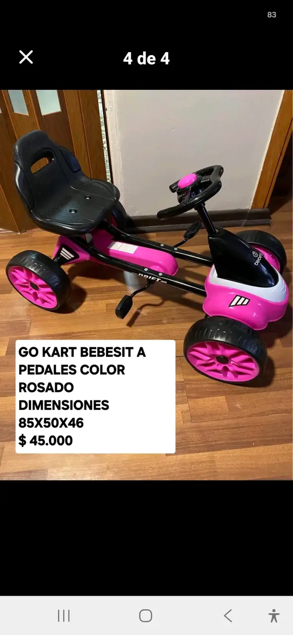 Go Kart a Pedales Bebesit Rosado - 1