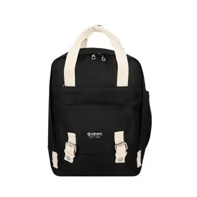 Mochila negra Xtrem con correas ajustables - miniatura 1