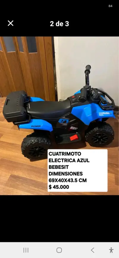 Cuatrimoto eléctrica azul para niños Bebesit - miniatura 1