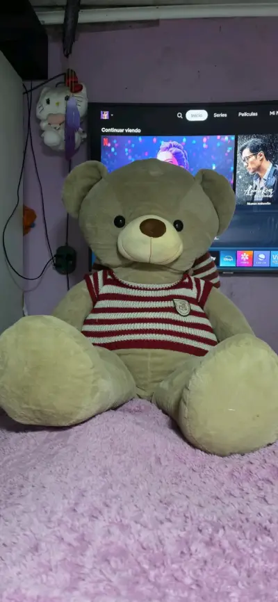 Osito de Peluche Grande con Suéter a Rayas - miniatura 2