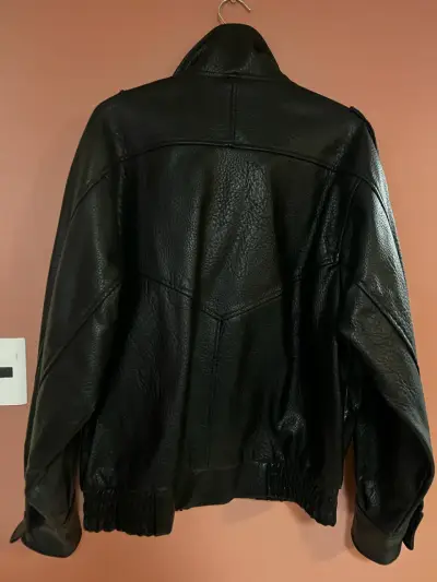 Chaqueta de cuero negra Zara - miniatura 2