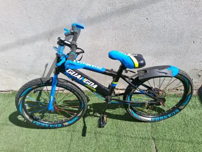 Bicicleta infantil Guandao azul con detalles amarillos - miniatura 2