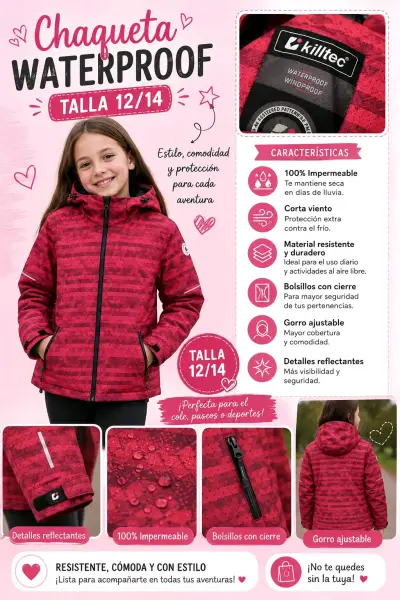 Chaqueta impermeable Killtec talla 12/14 - miniatura 1