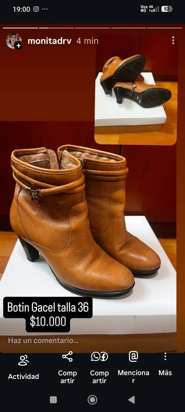 Botines de cuero marrón talla 36 marca Gacel