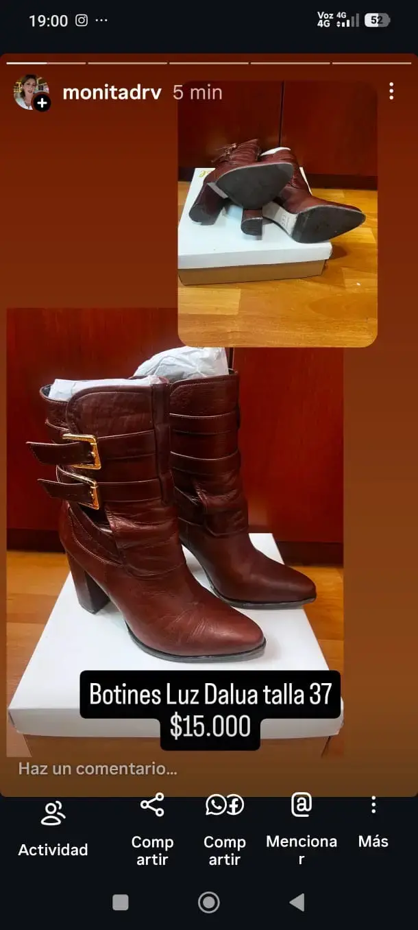 Botines Luz Dalua Talla 37 Marrón