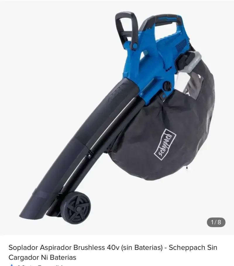 Soplador aspirador Scheppach 40V + 2 baterías - 1