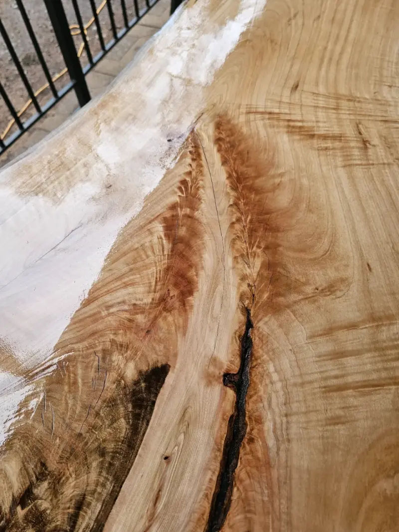 Mesa arrimo artesanal de madera maciza de ciprés - 5