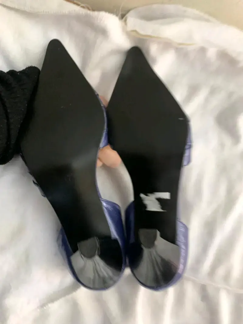 Zapatos de tacón lila elegantes, nuevos - 3