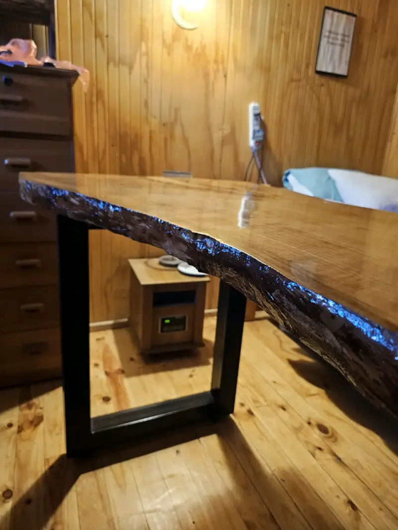 Mesa arrimo artesanal de madera maciza de ciprés - 6
