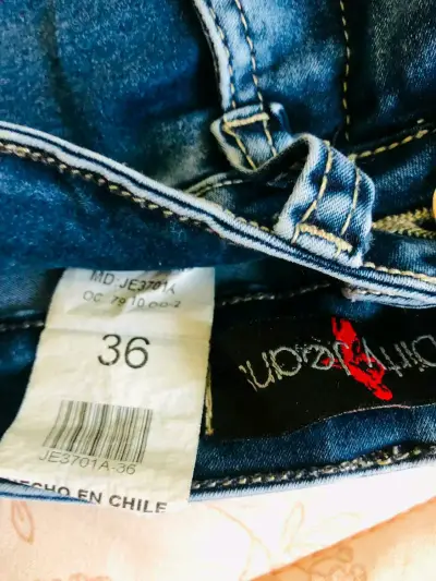 Jeans cargo azul oscuro para mujer talla 36 - miniatura 3