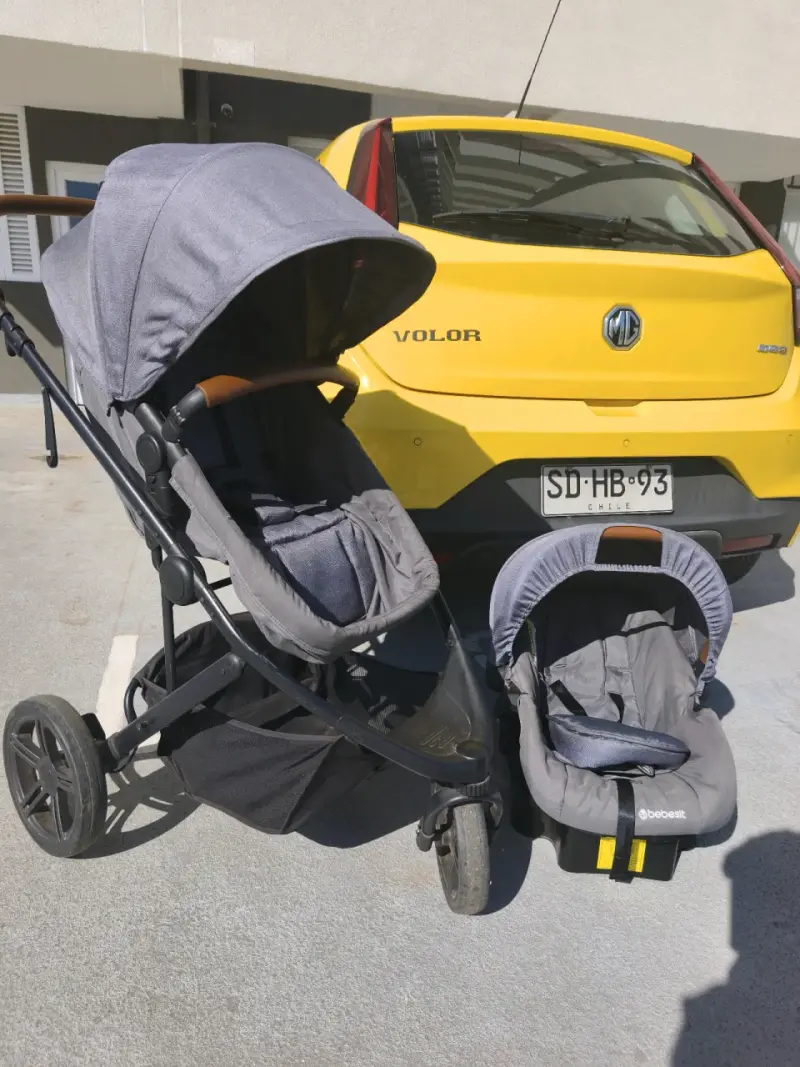 Coche de bebé con silla Bebesit gris - 1