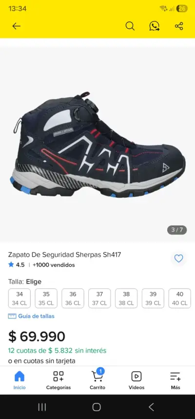 Zapatos de seguridad Sherpas SH417 color azul - miniatura 2