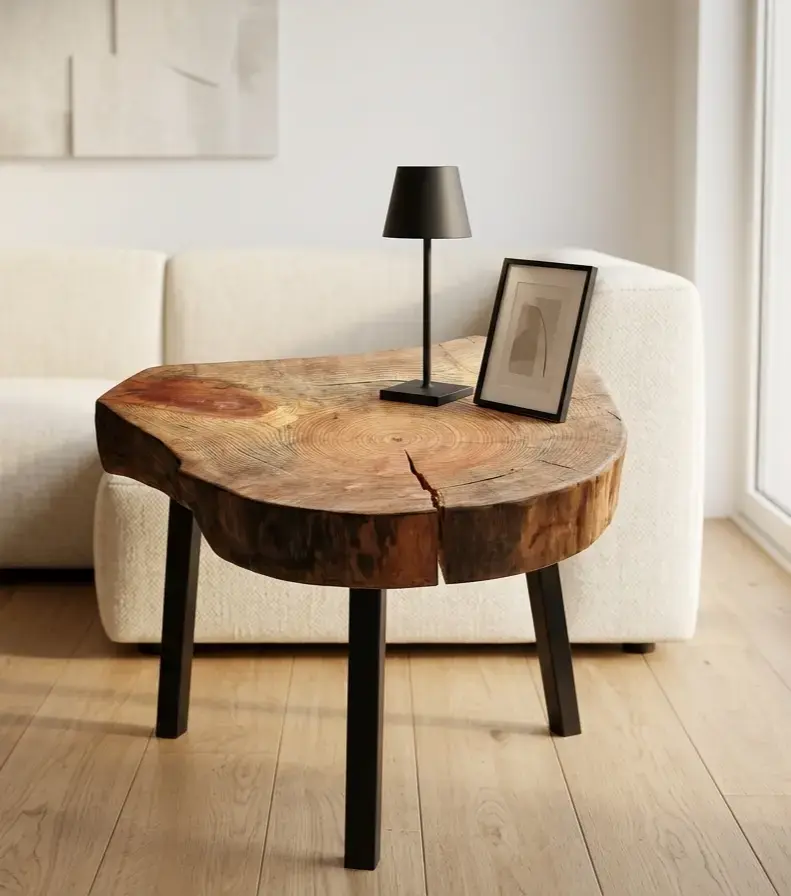 Mesa Lateral de Madera Olmo Vitrificada - 5