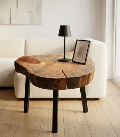 Mesa Lateral de Madera Olmo Vitrificada - miniatura 5
