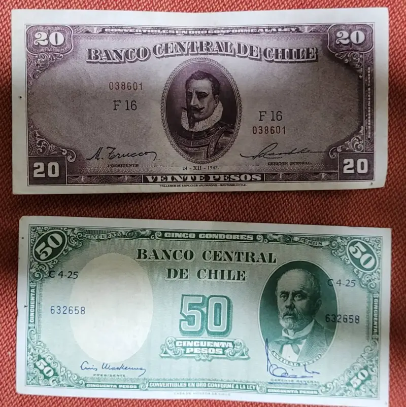 Lote d billetes chilenos - 5