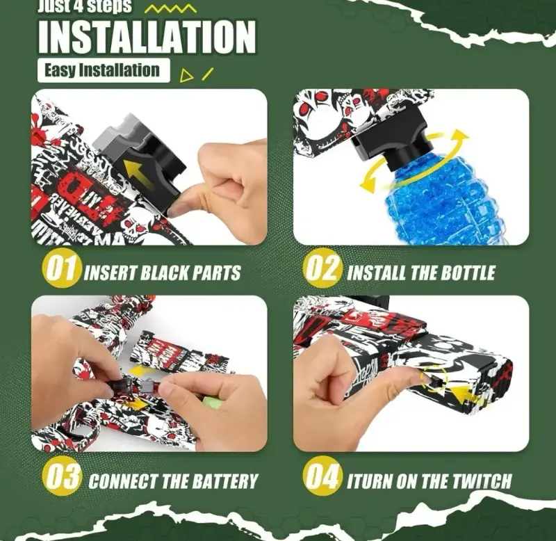 Pistola de Gel con Accesorios y Municiones - 2