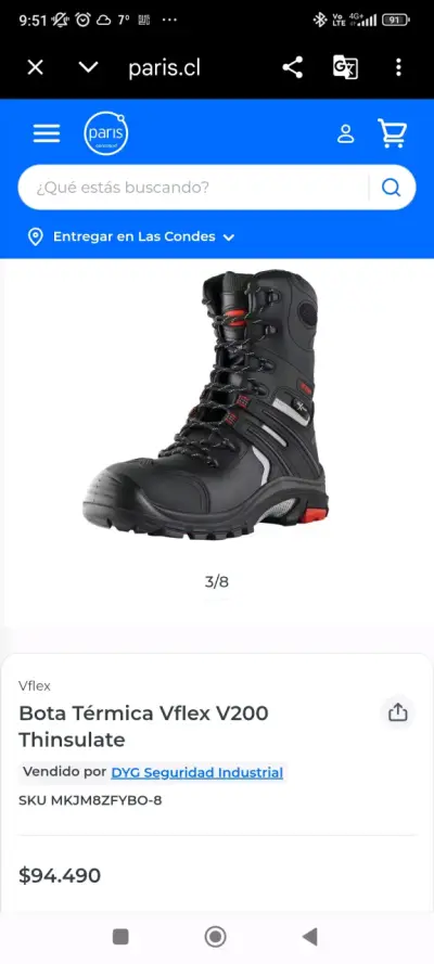 Botas de seguridad térmicas V-Flex V200 negras - miniatura 4